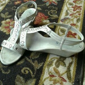 Champagne Gold Embellished Wedges